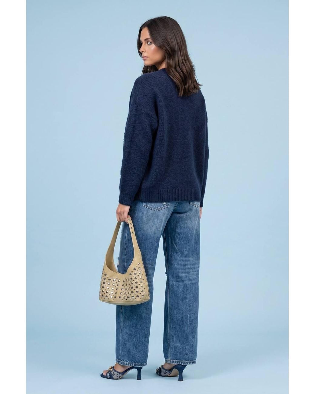 Urban Bliss Blue Wool Blend Longline Jumper