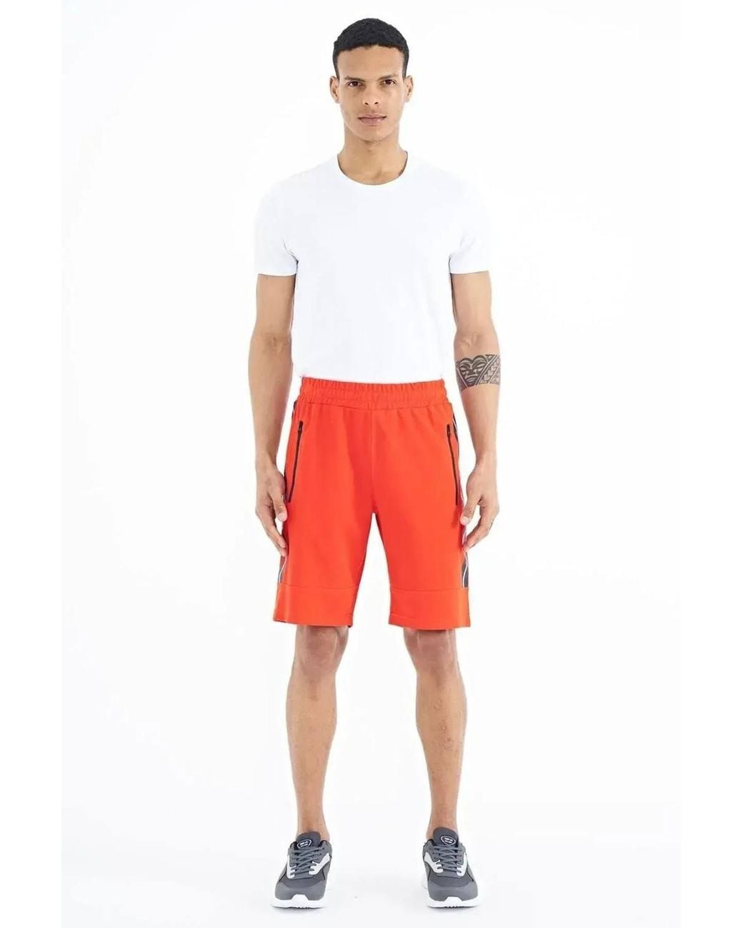 TOMMY LIFE Red Jersey Pull-On Shorts for men