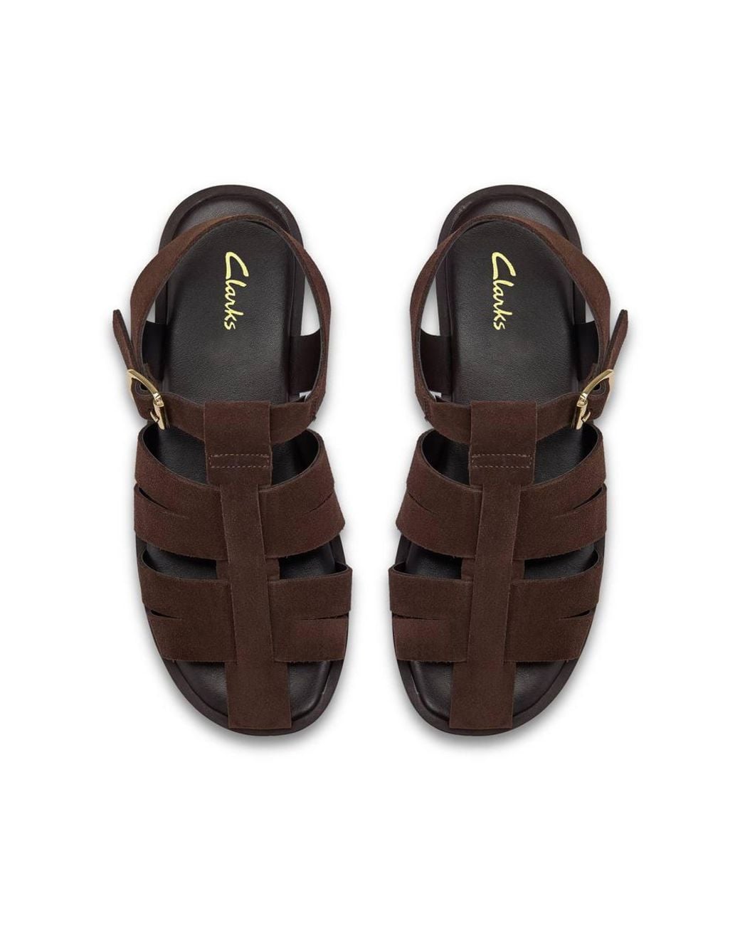 Clarks Brown Nori Bay Suede Flat Sandals