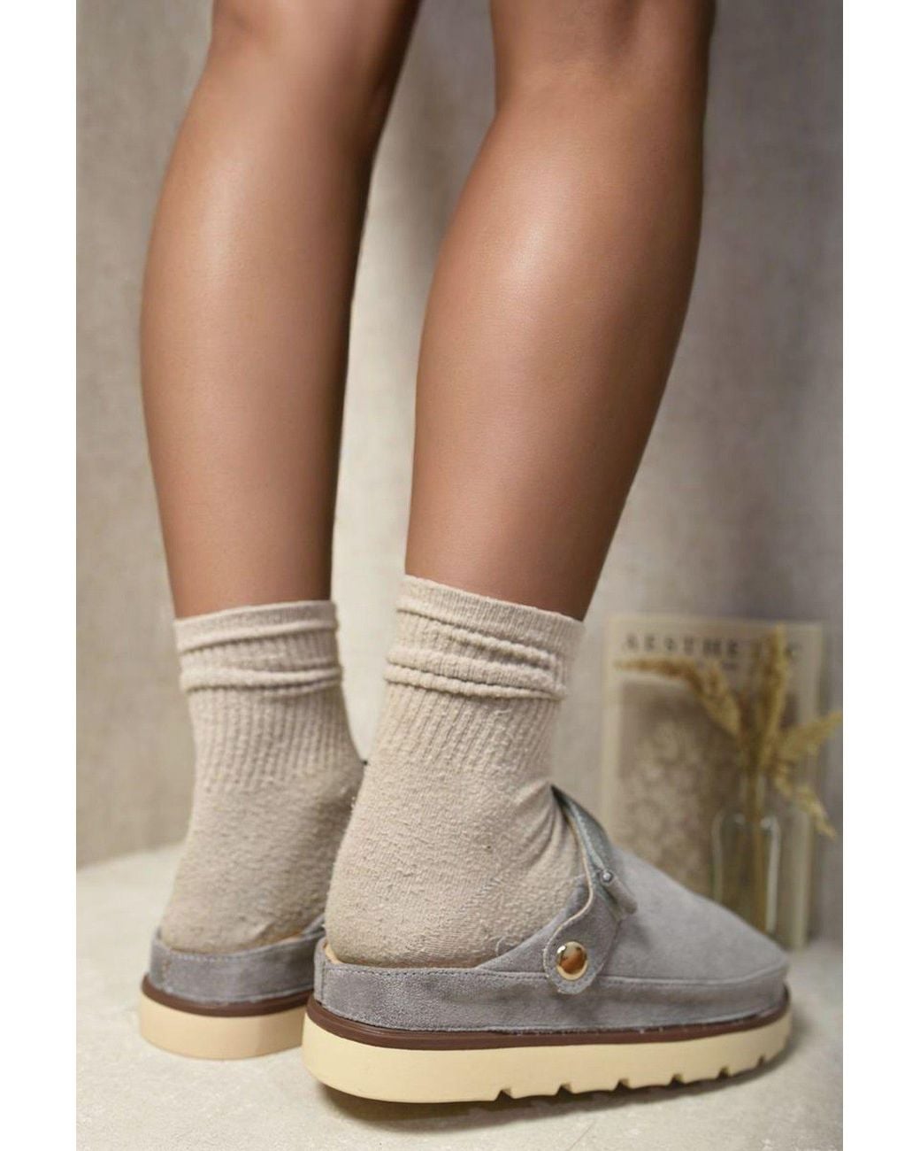 IKRUSH White Rebeca Slingback Closed Toe Clogs With Block Heel