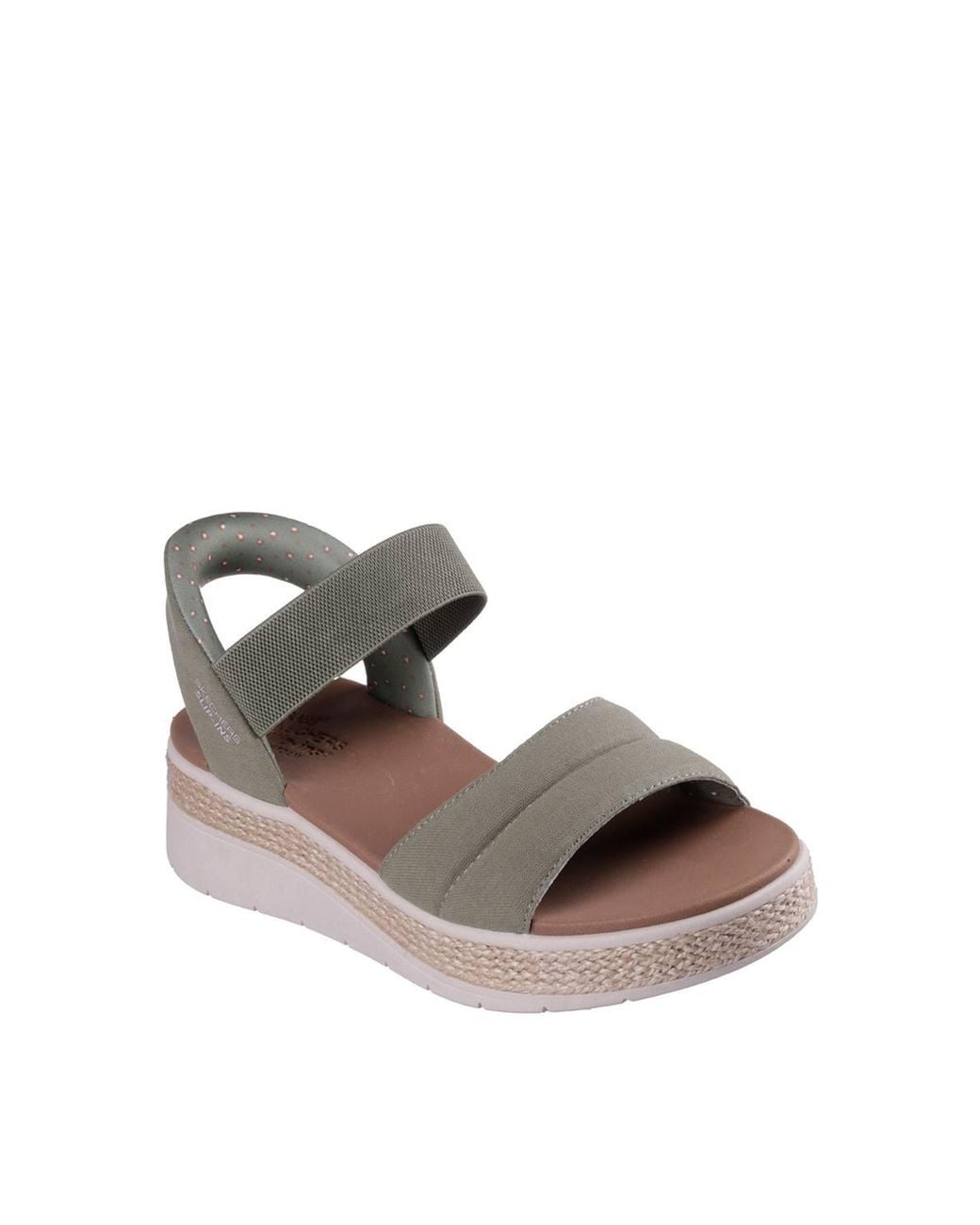 Skechers Green Bobs Sun Ray Slip-Ins Padded Vamp Quarter Strap Sandal