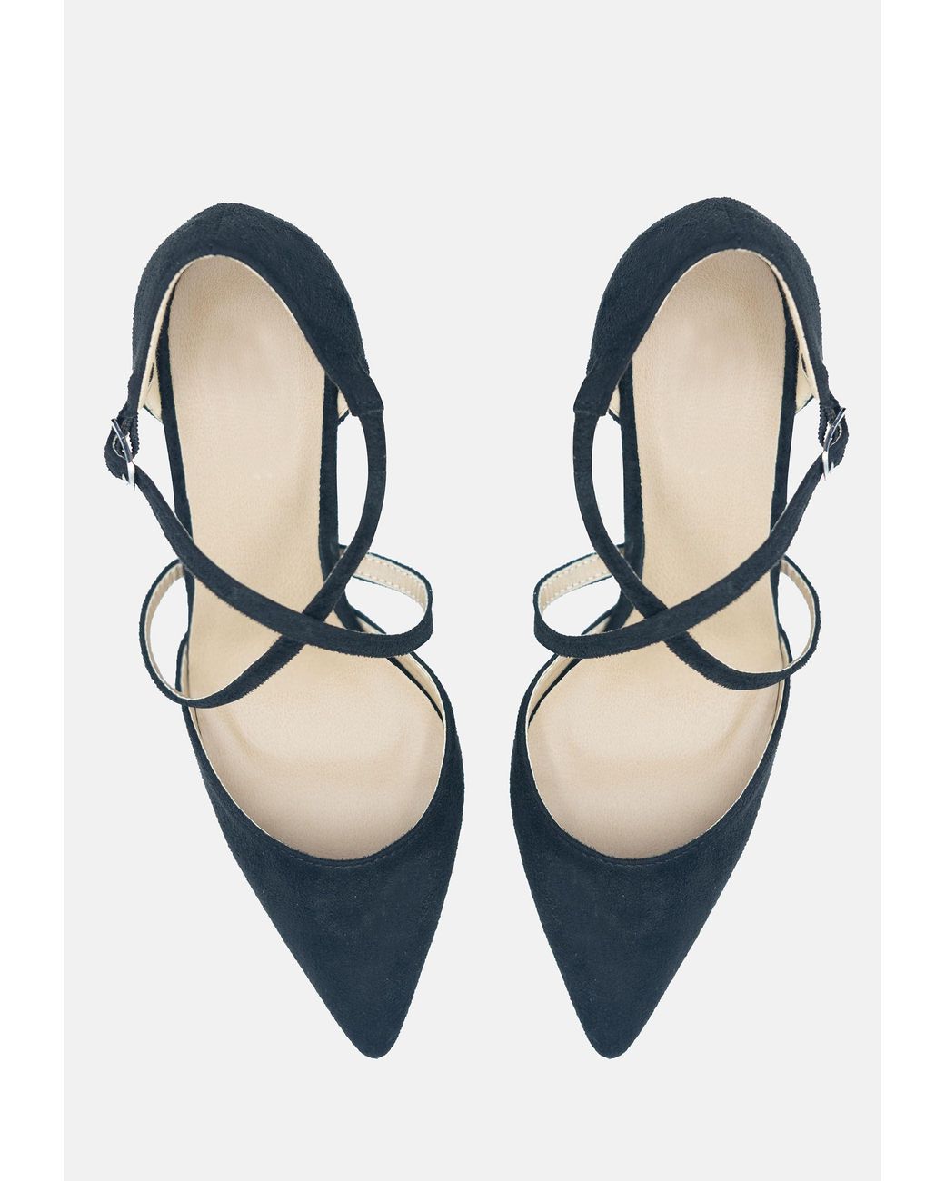 Where's That From Black 'Kennedi' Low Kitten Heel With Crossover Strap