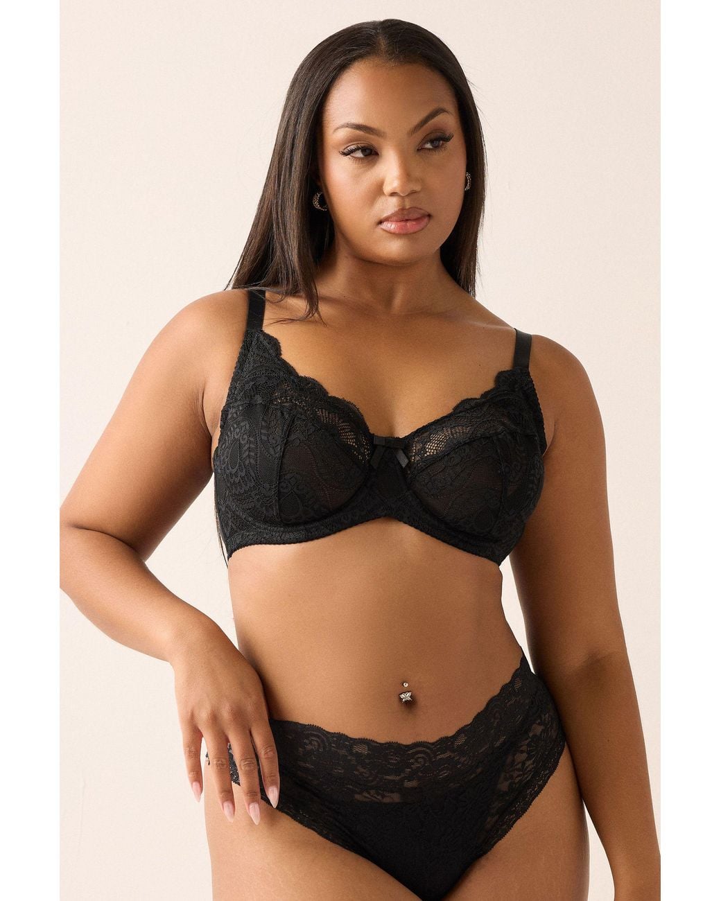 Yours Metallic 2 Pack Swirl Lace Bras