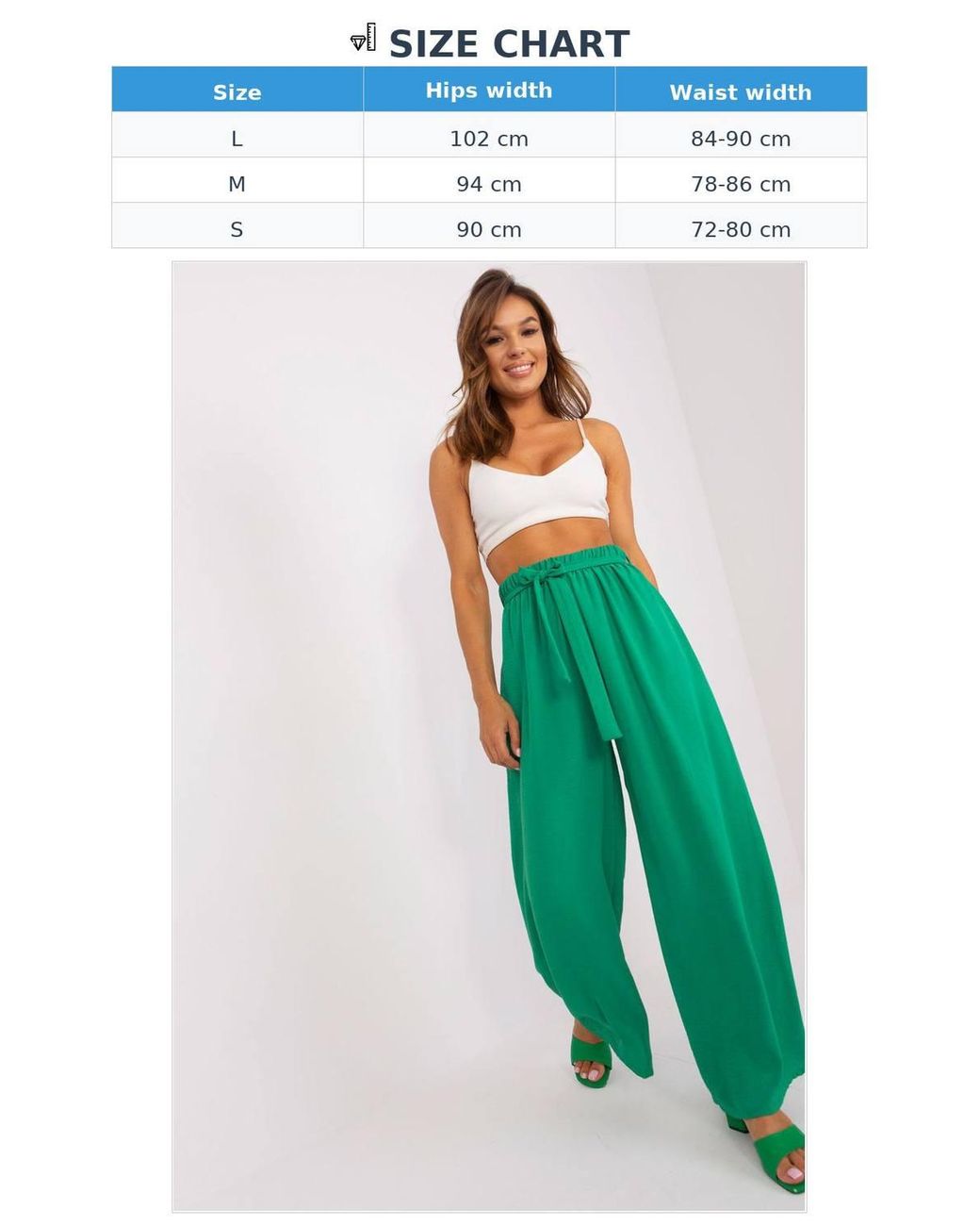 Love Lace Green Summer Wide Leg Waist Trousers