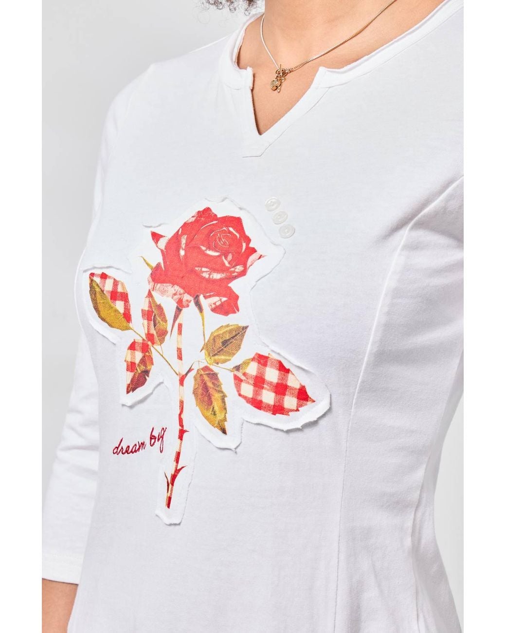 Joe Browns White Graphic Print Jersey Tunic Top With Godet Skirt Panels