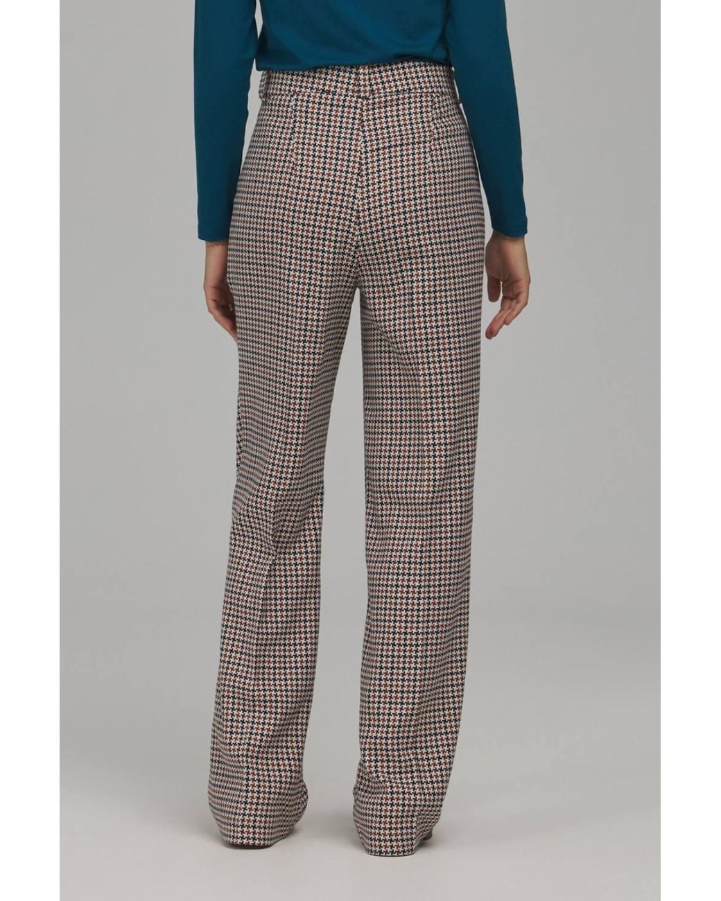 Love Lace Gray Viscose High Waisted Tailored Trousers With Pockets