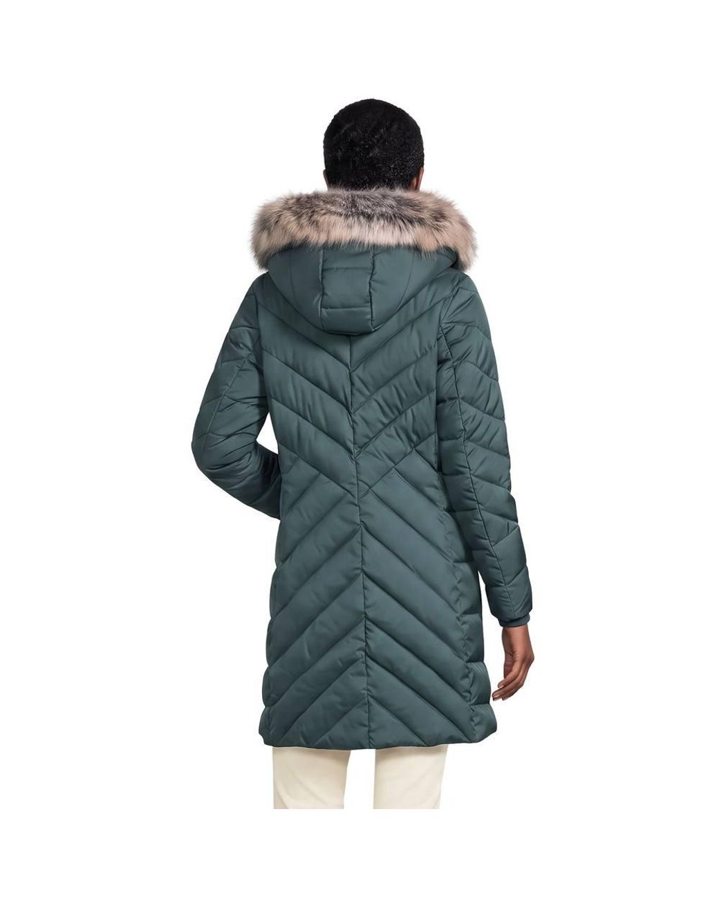 Lands' End Blue Petite Insulated Fleece Lined Coat