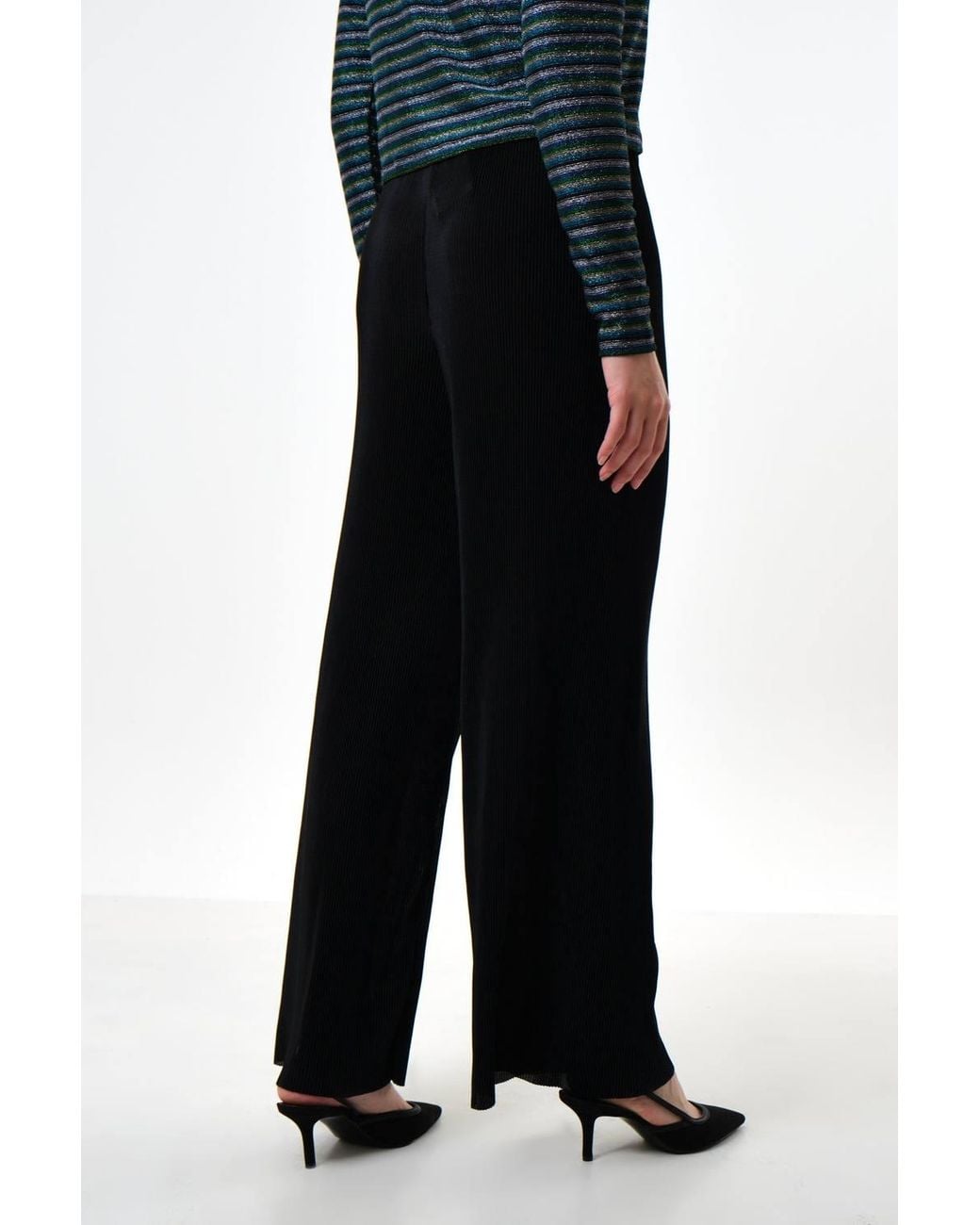 Louche Blue Clothide Pleated Wide Leg Trousers