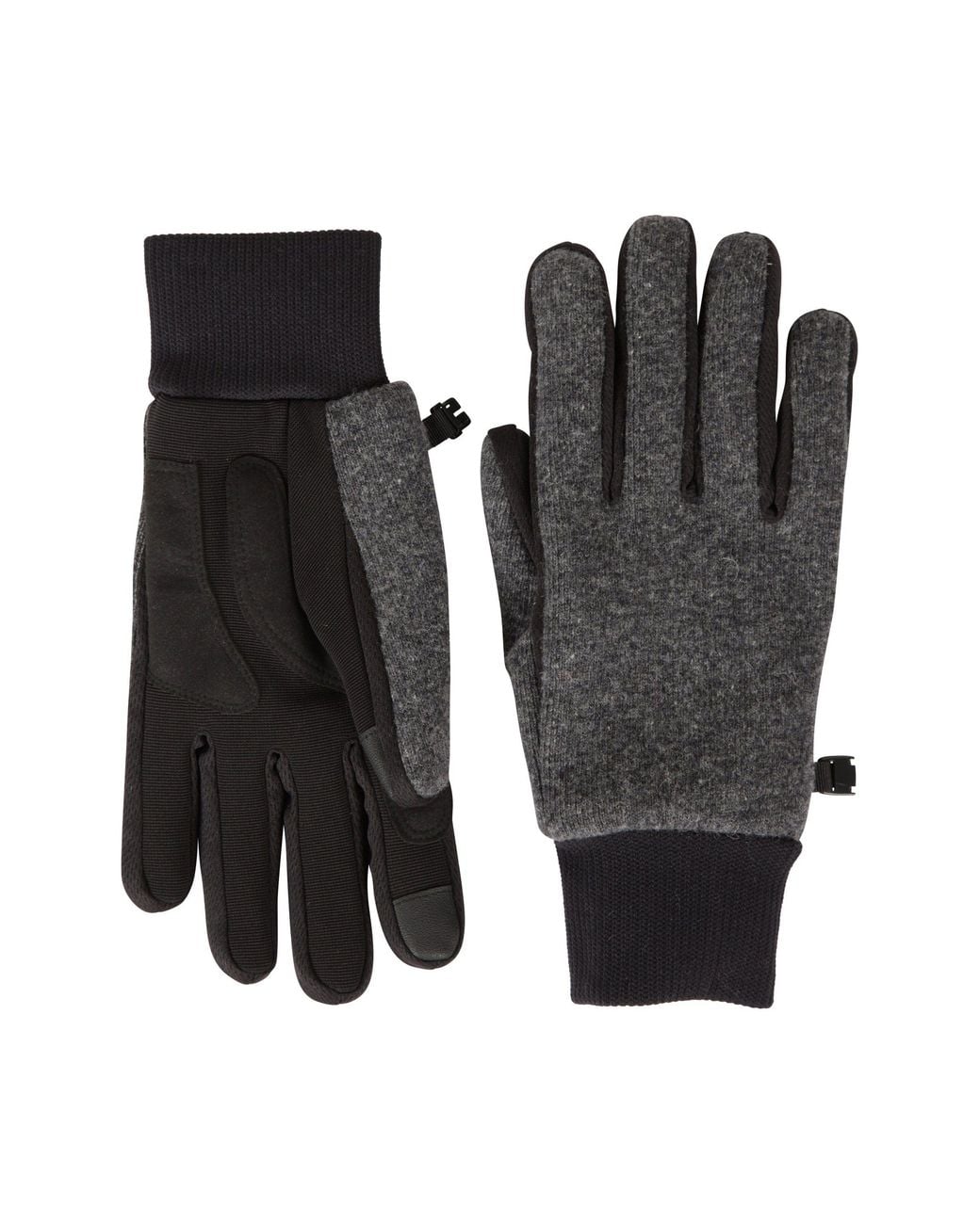 Mountain Warehouse Black Windproof Fur Lined Warm & Cosy Comfy Touchscreen Fingers Gloves for men
