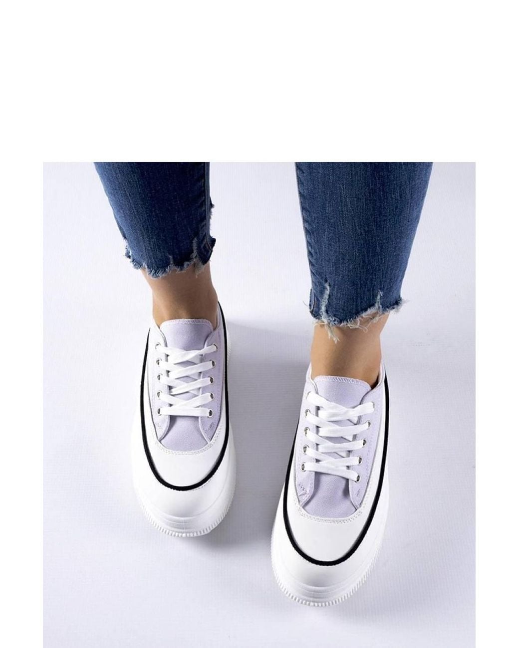 Love Lace Blue Platform Sneakers Breathable Rubber Round Toe Laced Closure