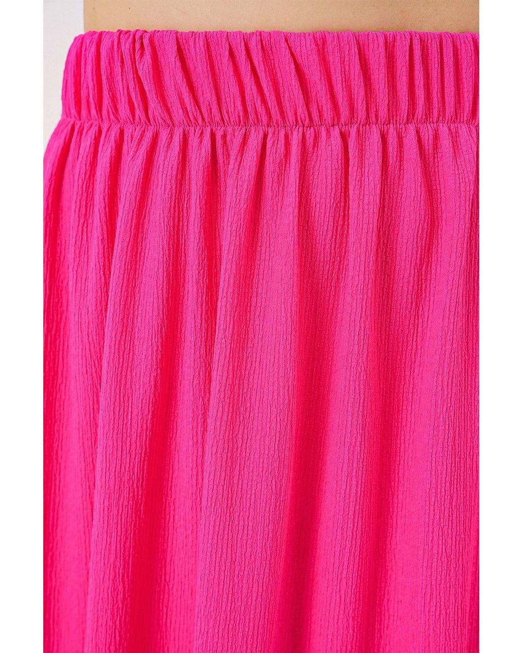 Bigdart Pink Textured Maxi Knit Skirt With Elastic Waist