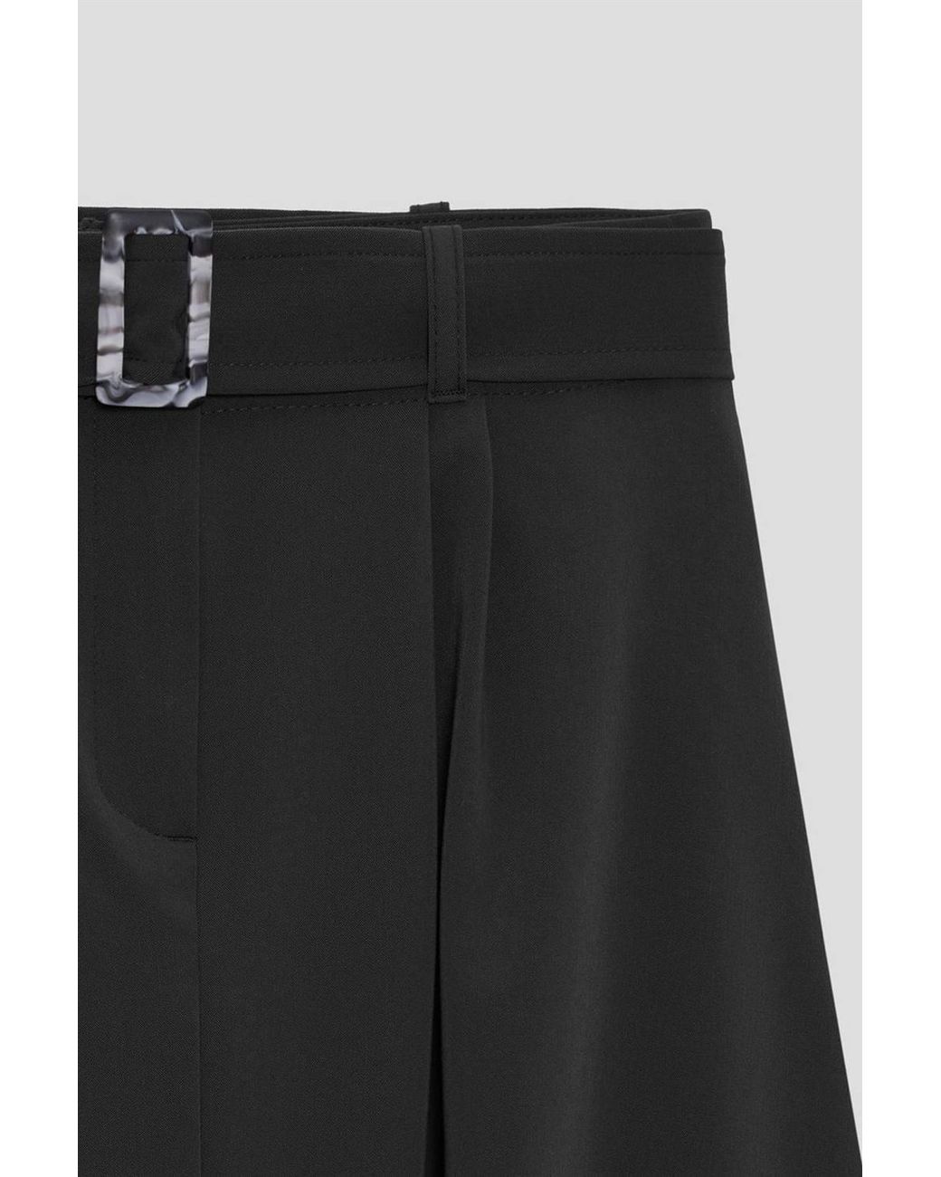 Dilvin White High-Waist Belted Midi Balloon Skirt