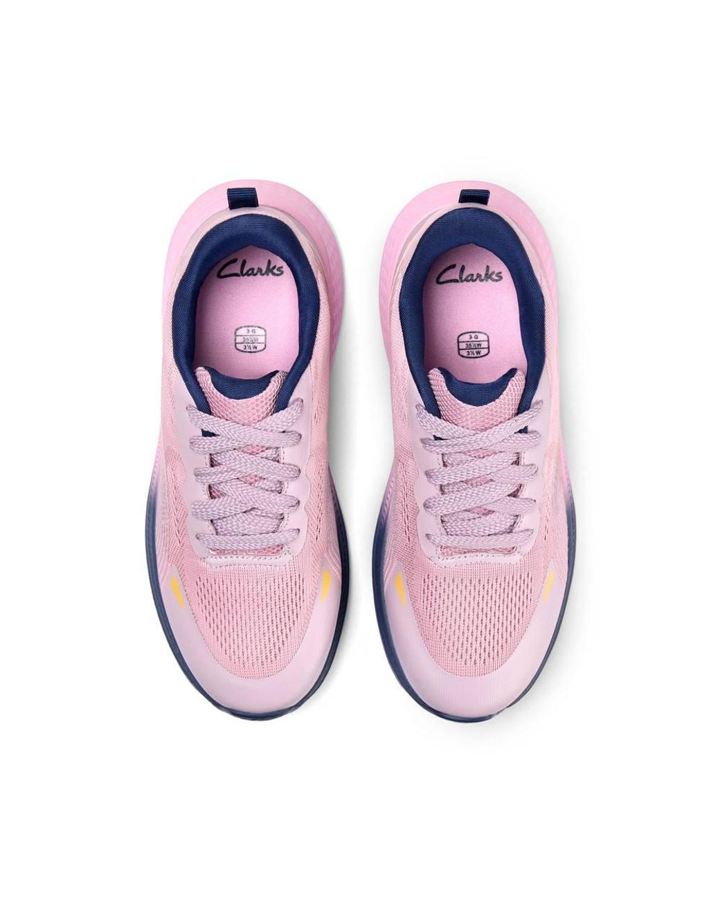Clarks Pink Lumen Lace Youth Dusty Trainers, Lace Up