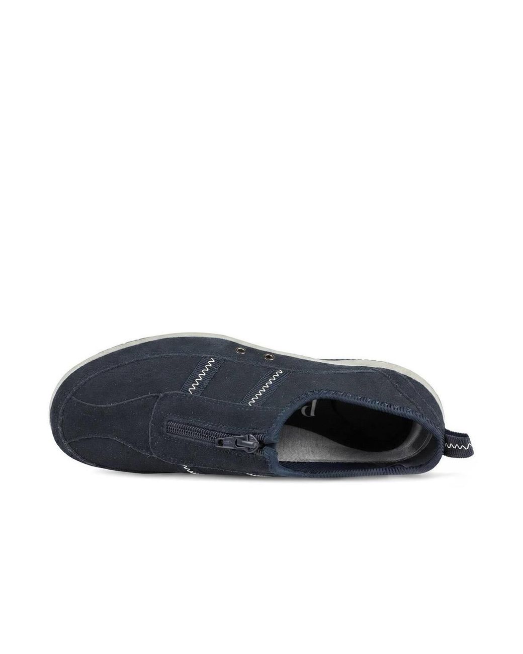 Pavers Blue Memory Foam Leather Slip On Trainers