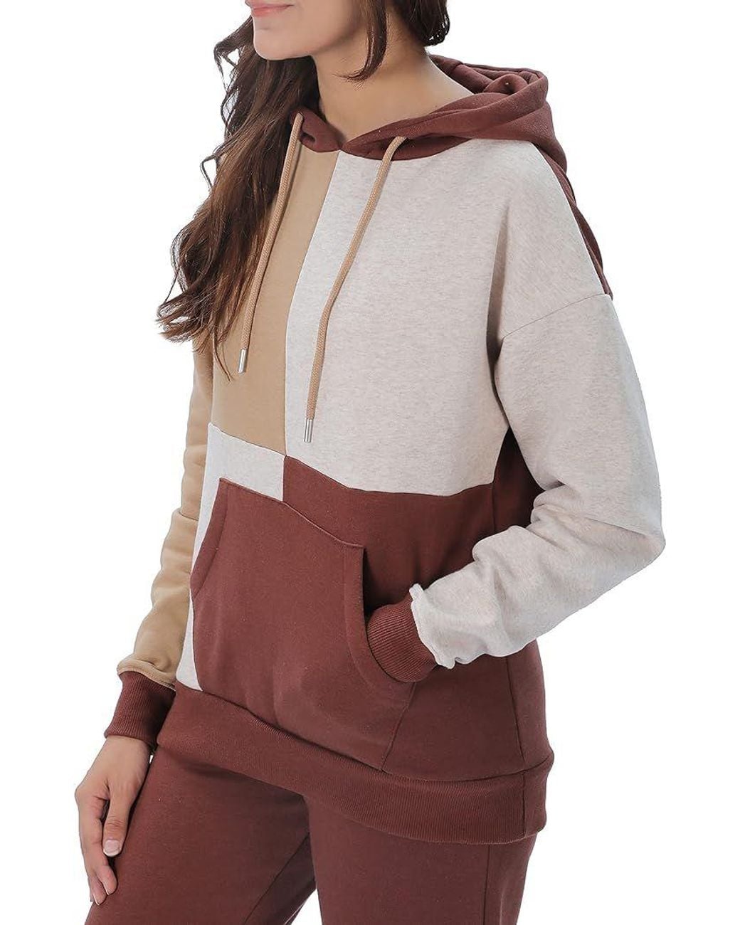 Smart Living Red Stylish Polycotton Pullover Patchwork Hoodie Jacket