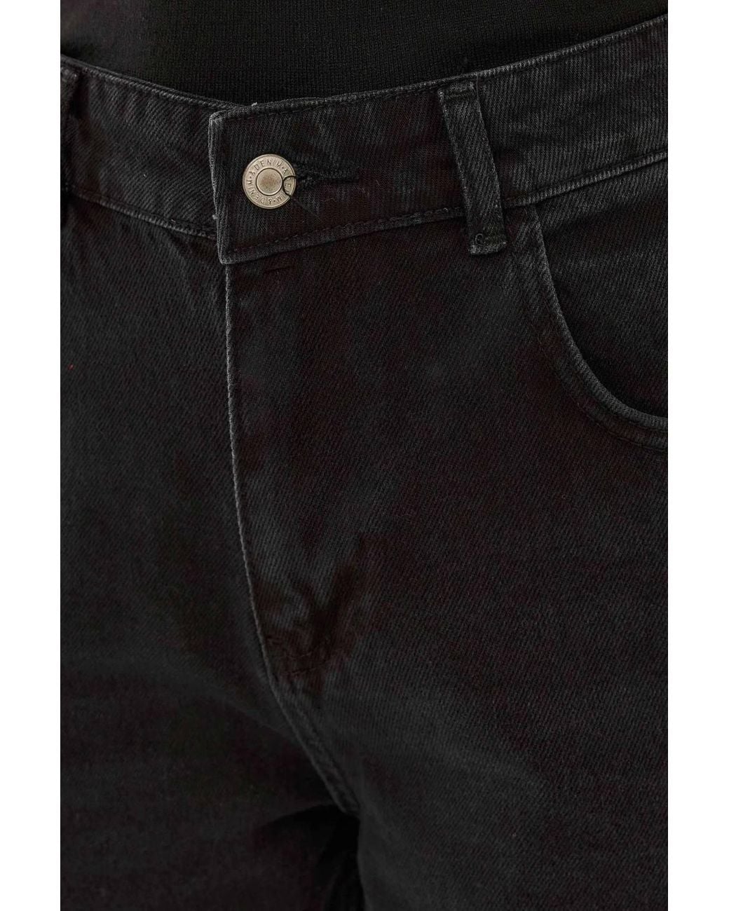 Hiccup Black Washed Effect Wide Leg Denim Jeans