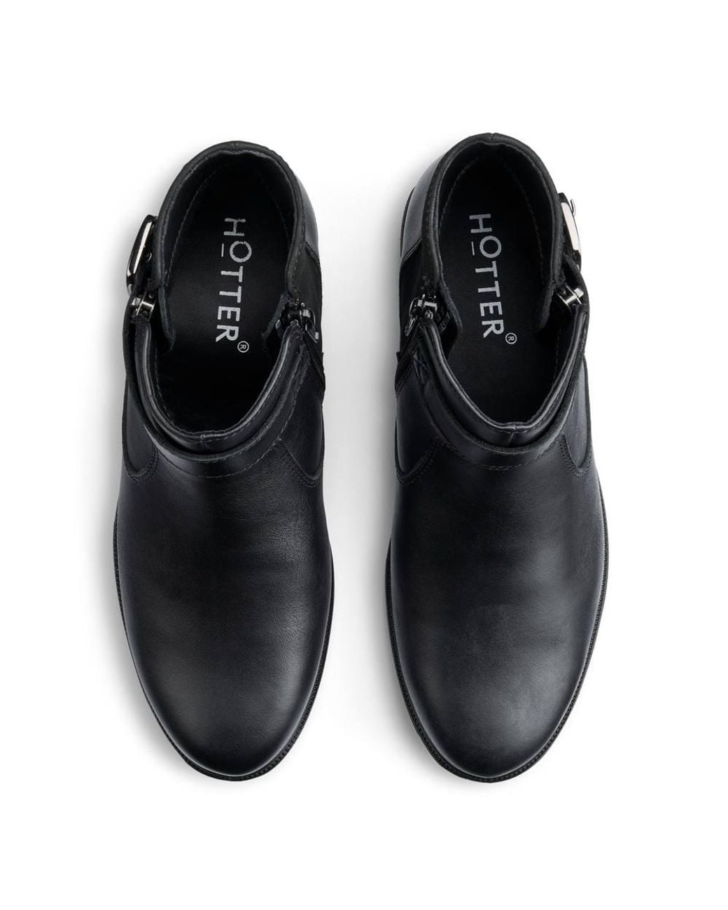 Hotter Black Wide Fit 'Kingston' Ankle Boots