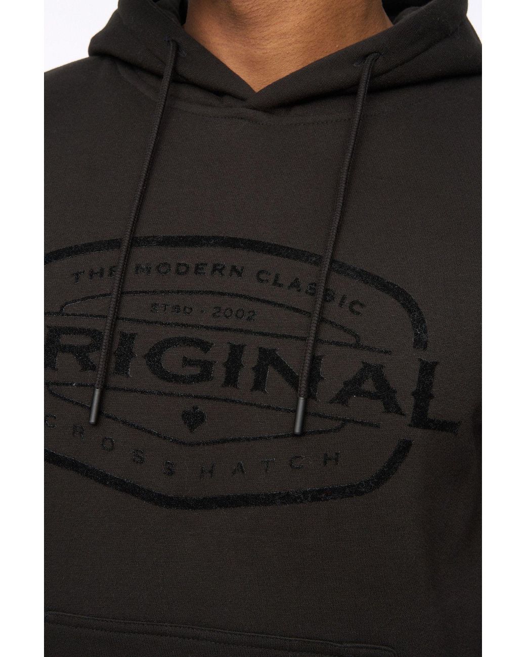 Crosshatch Black Traptons Graphic Hoodie for men