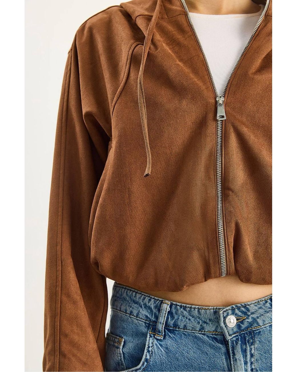 Bianco Lucci Blue Hooded Zipper Jacket