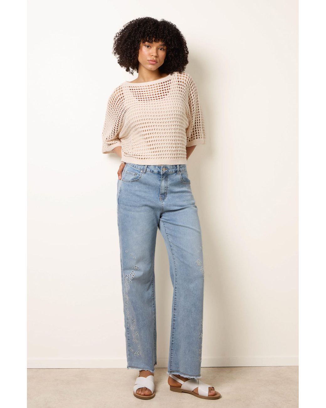 Blue Vanilla Blue Short Sleeve Round Neck Top
