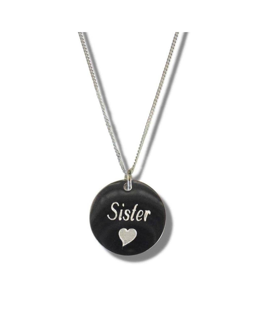 Aye Do Gifts Metallic Sister Disc Necklace & Heart Symbol