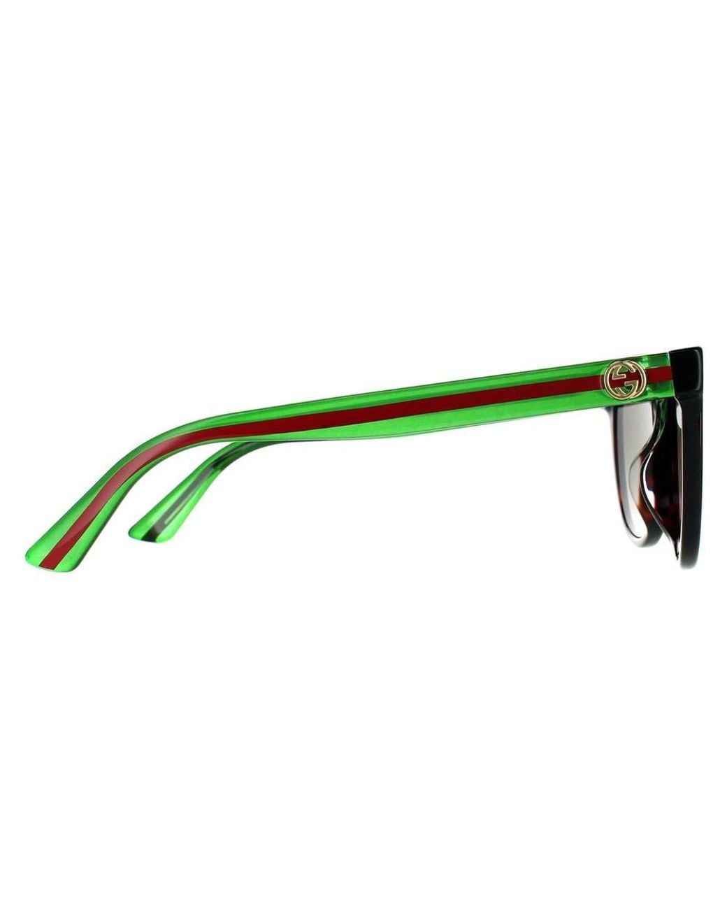 Gucci Brown Round Havana With & Gradient Sunglasses