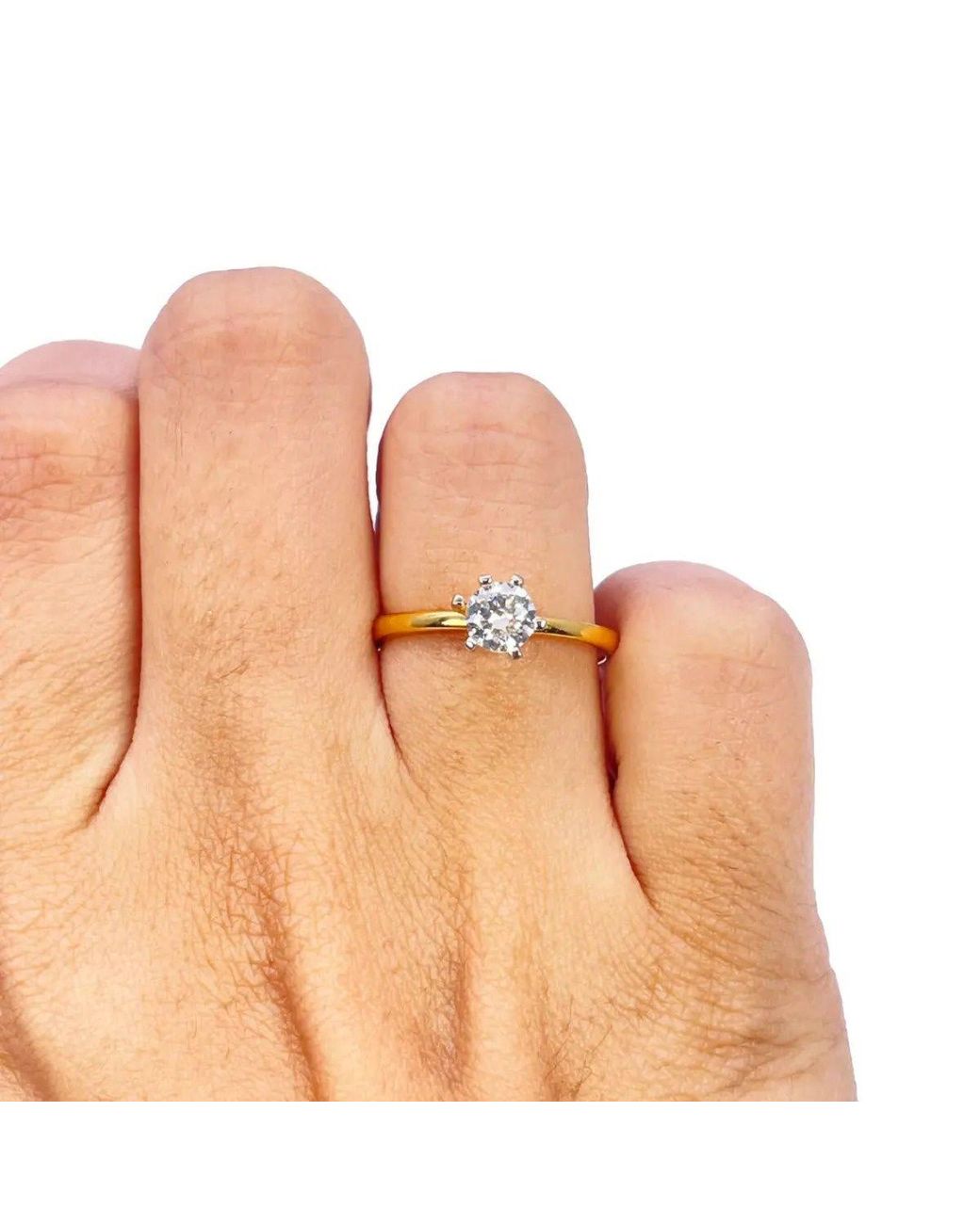 Raina Jewels Metallic 22Ct Cubic Zirconia Prong Ring 6.2Mm Width