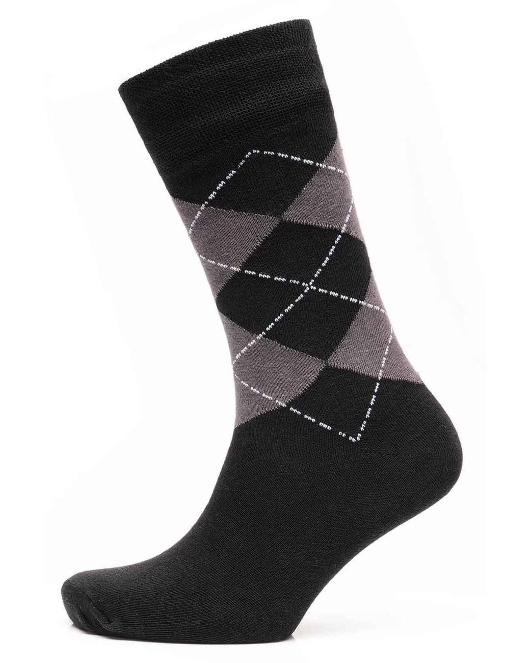 Chums Black 6 Pack Argyle Sock for men