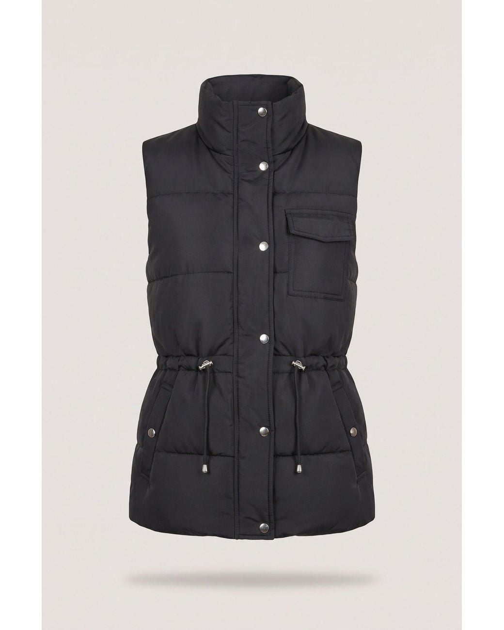 IKRUSH Black Serena Padded Gilet With Button Details