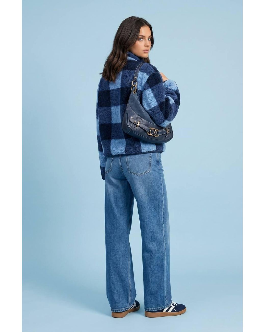 Urban Bliss Blue Check Fleece Jacket