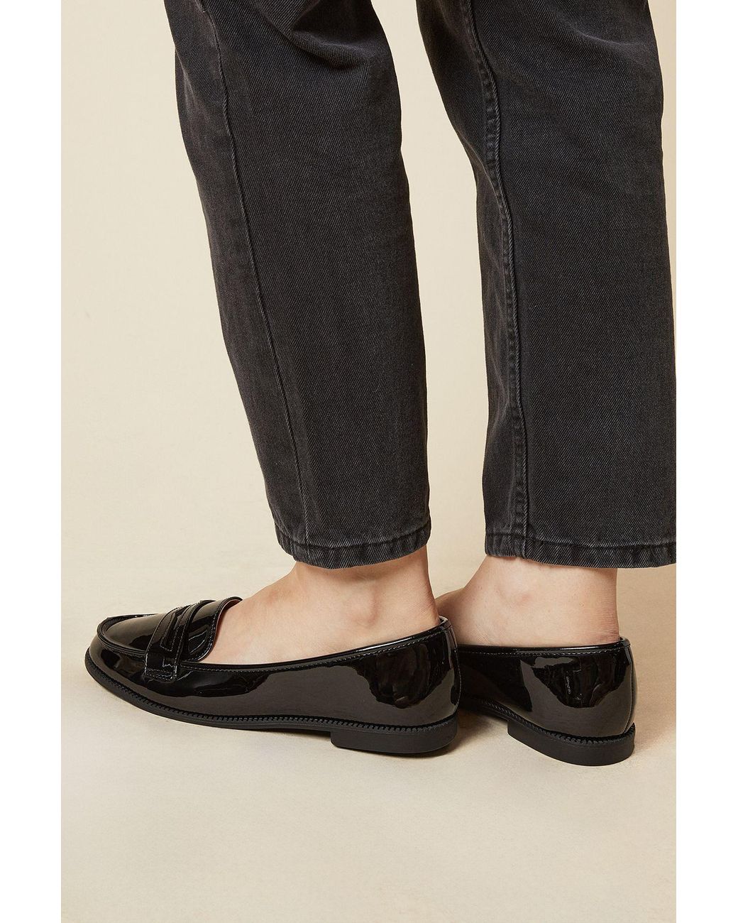 Dorothy Perkins Black Wide Fit Lara Penny Loafers