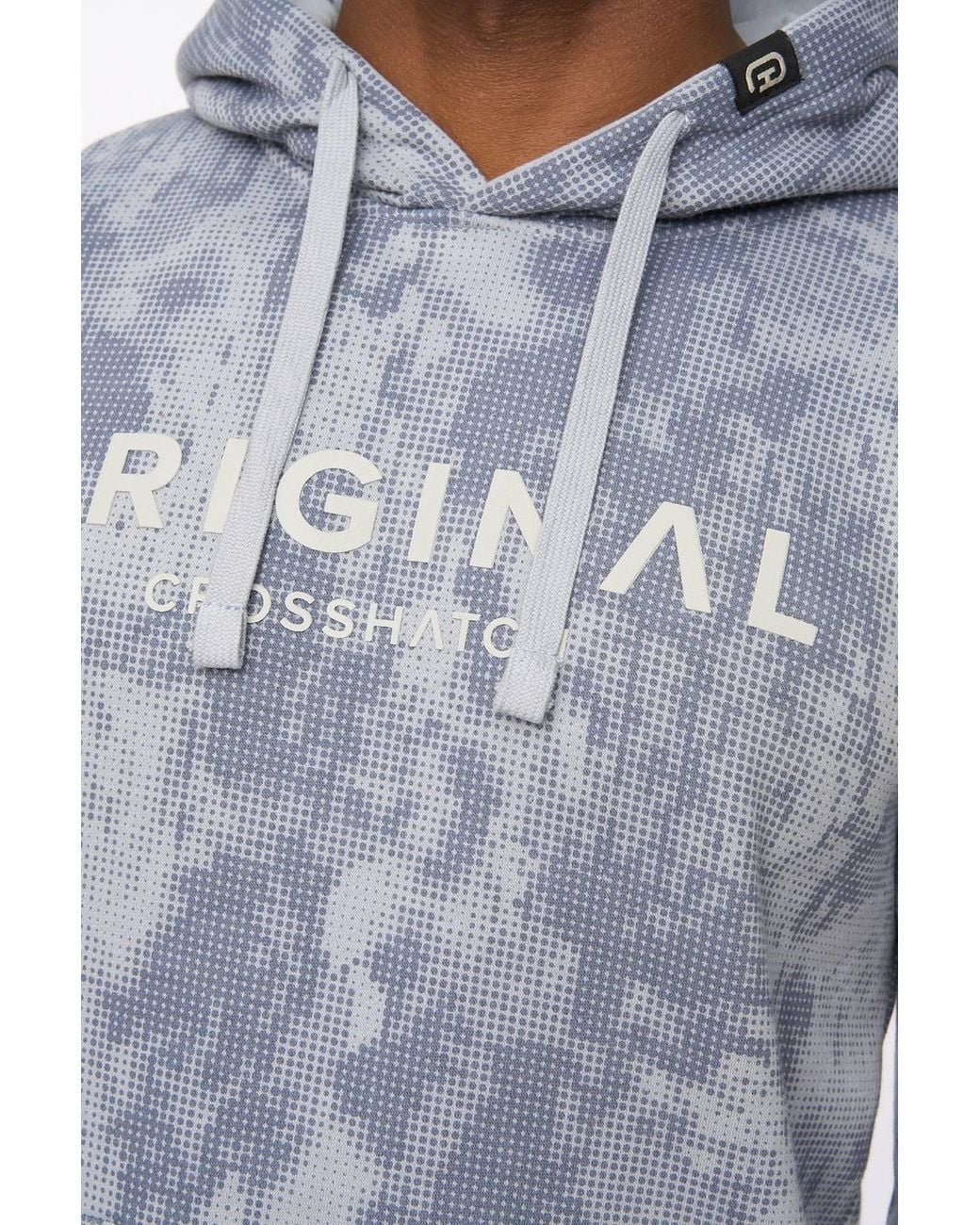 Crosshatch Blue Bardon Hoodie With High Build Graphics for men