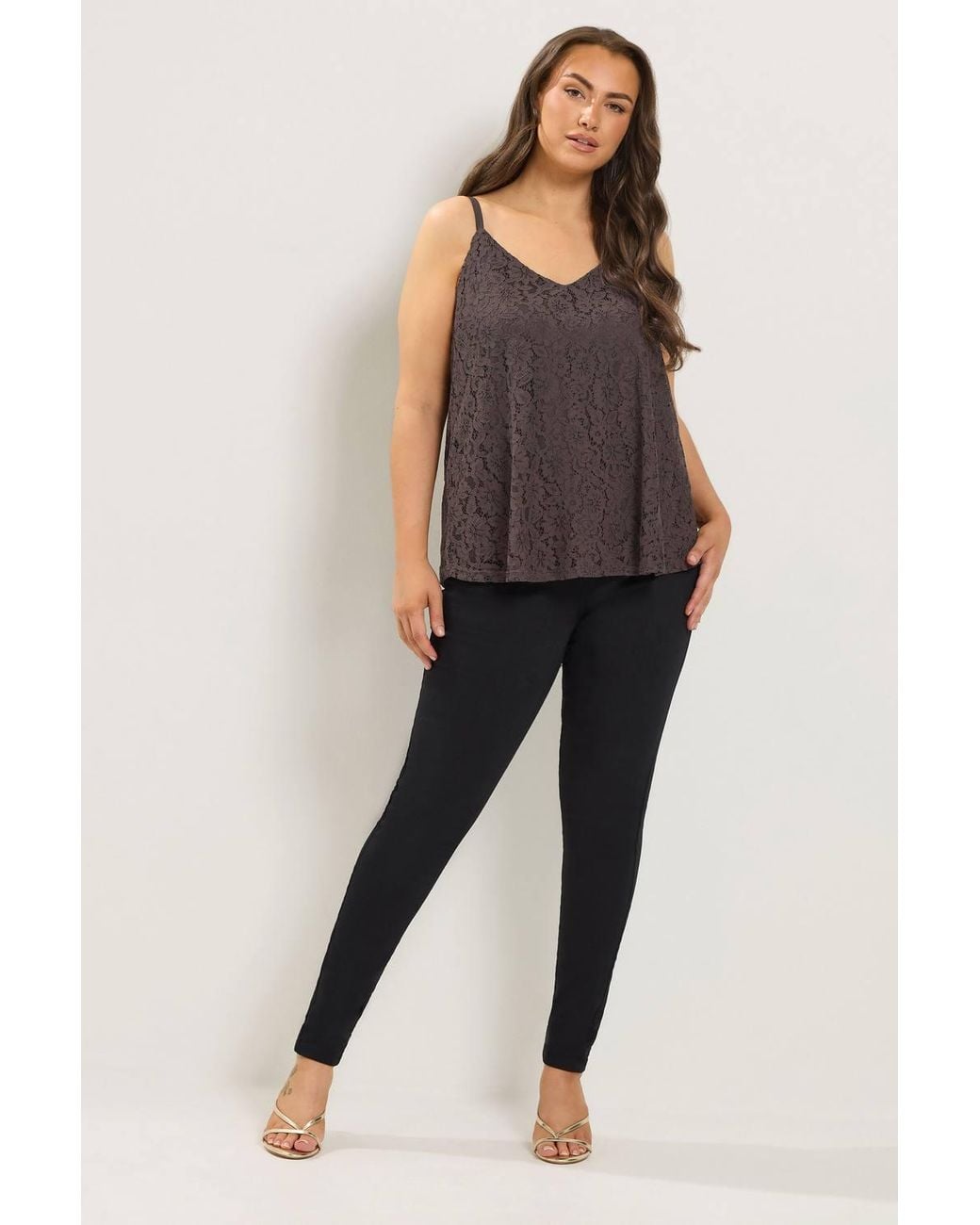 Yours Purple Lace Cami Vest Top