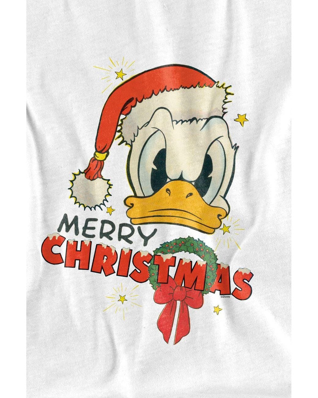 Disney White Donald Duck Christmas T-Shirt for men