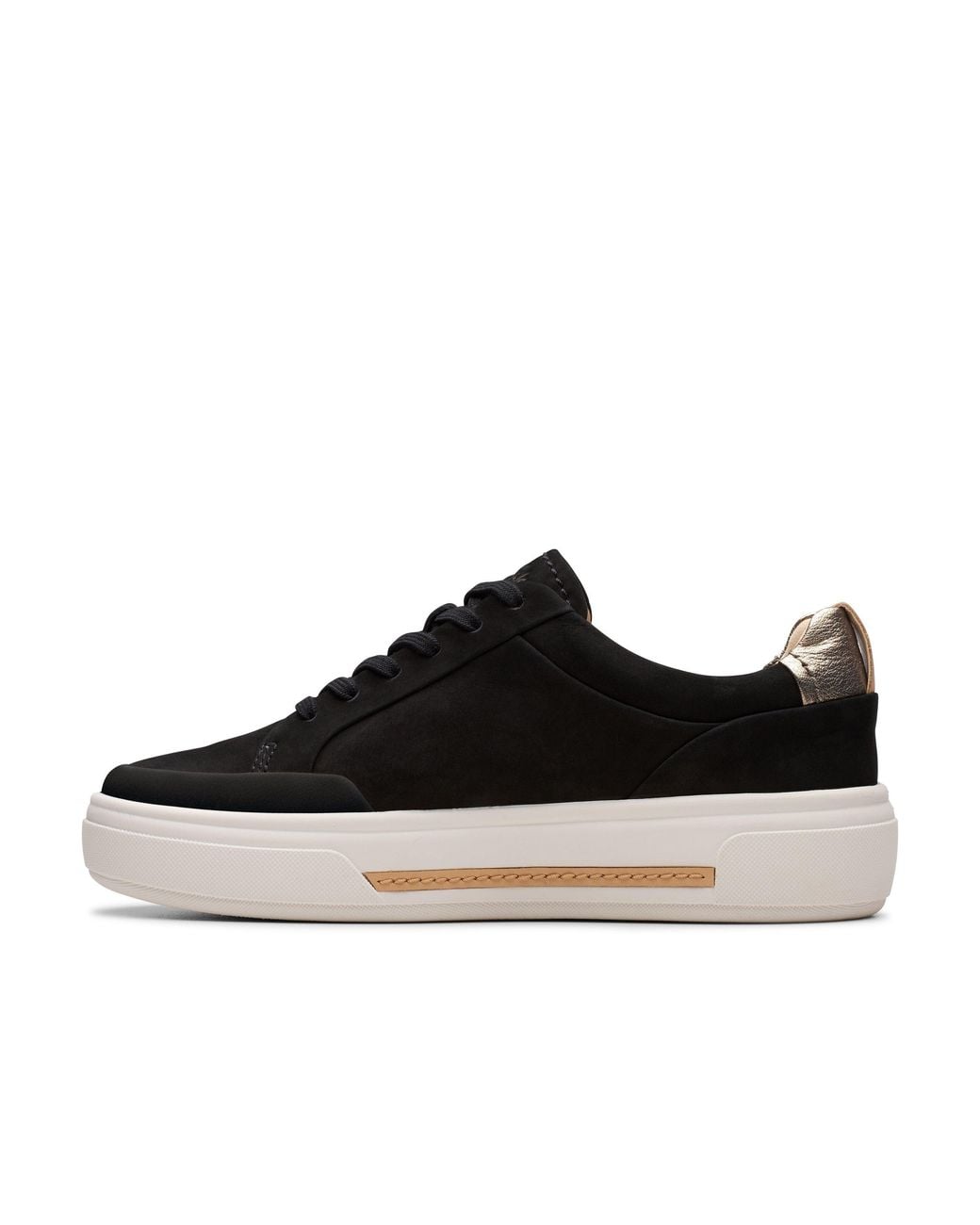 Clarks Black Hollyhock Zip Nubuck Trainers, Lace Up