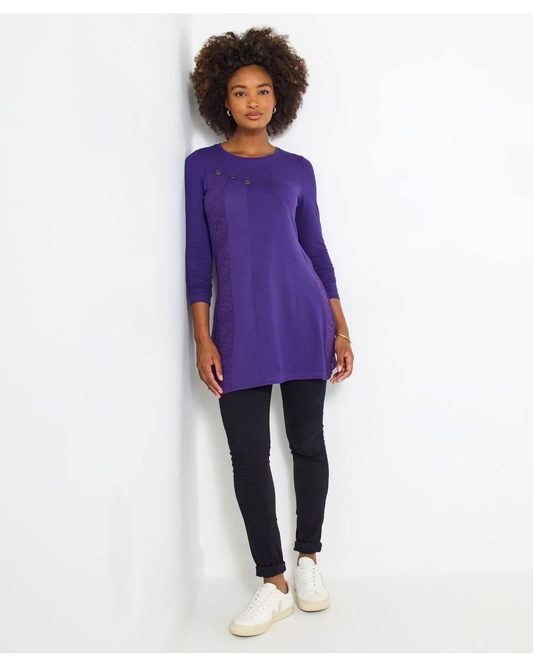 Joe Browns Purple Long Sleeve Textured Tunic