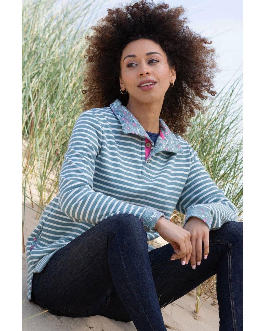 Kite Gray Weymouth Button Neck Sweatshirt