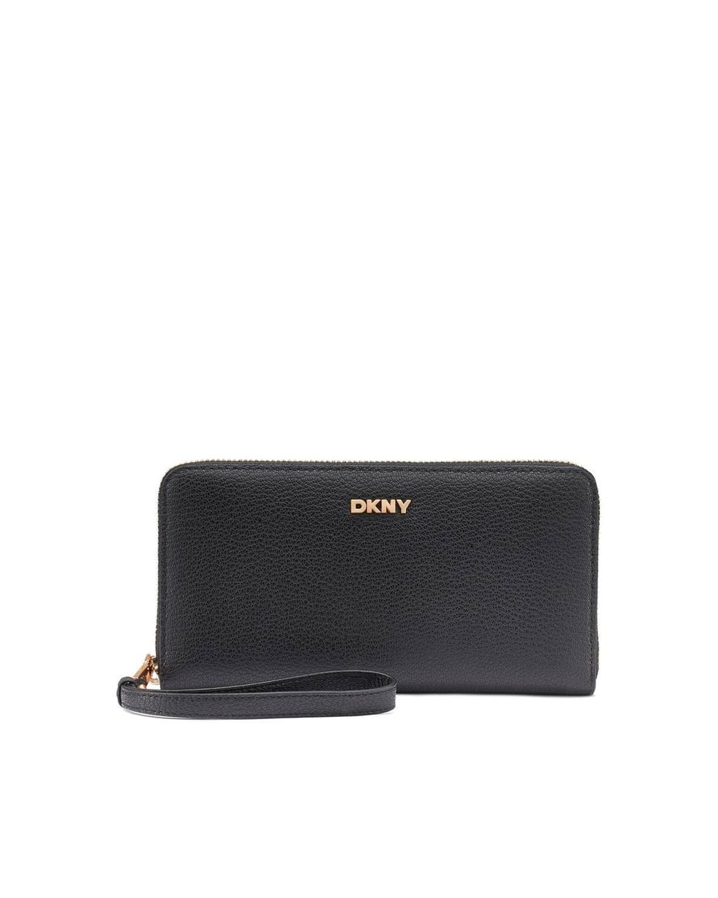 DKNY Black Alya Large Zip Around Wallet
