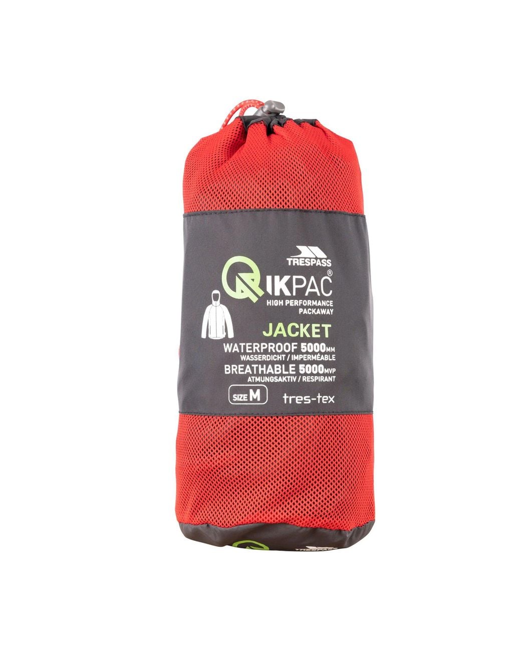 Trespass Black Qikpac X Packaway Jacket for men