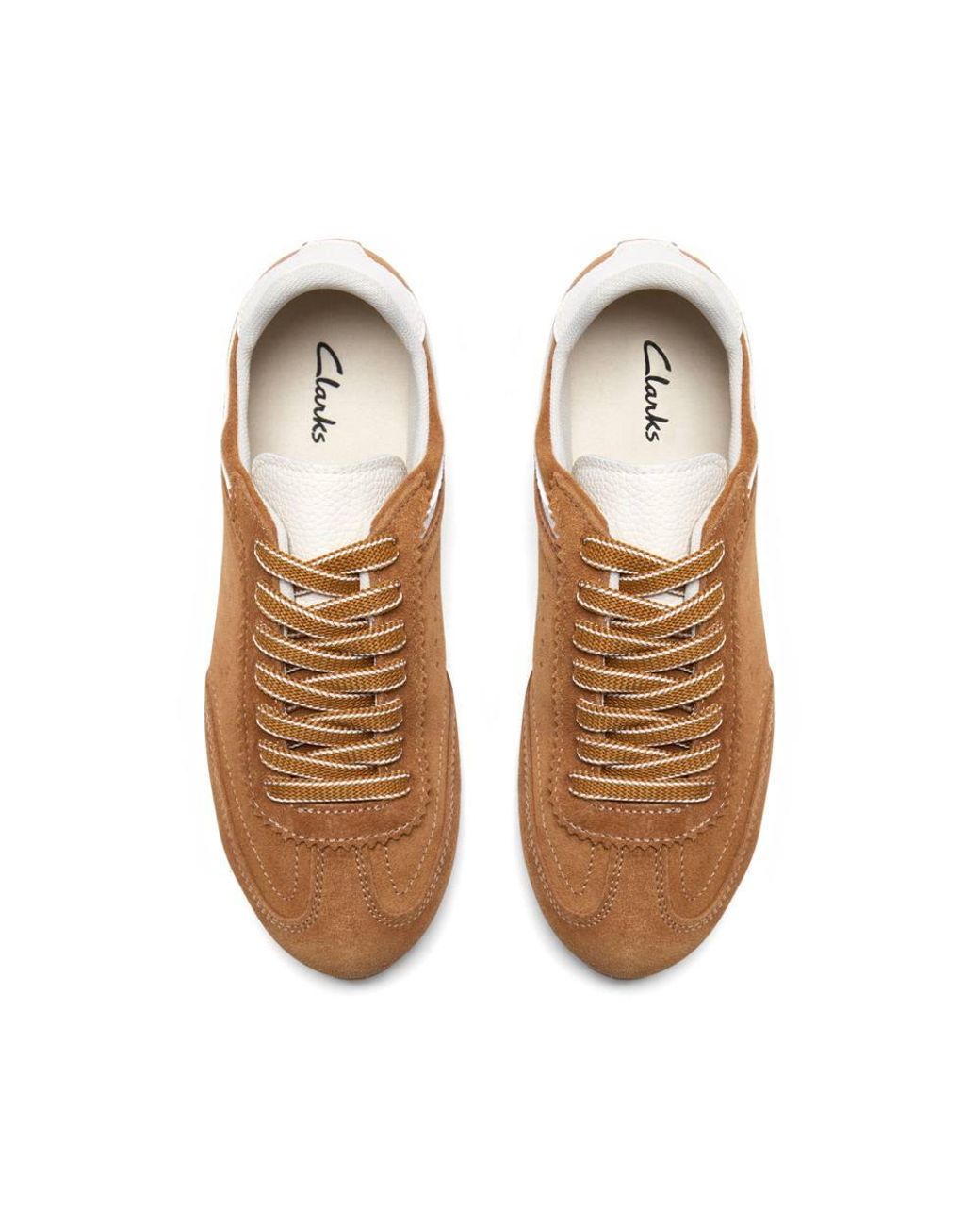 Clarks Brown Lorenza Lace Tan Suede Trainers