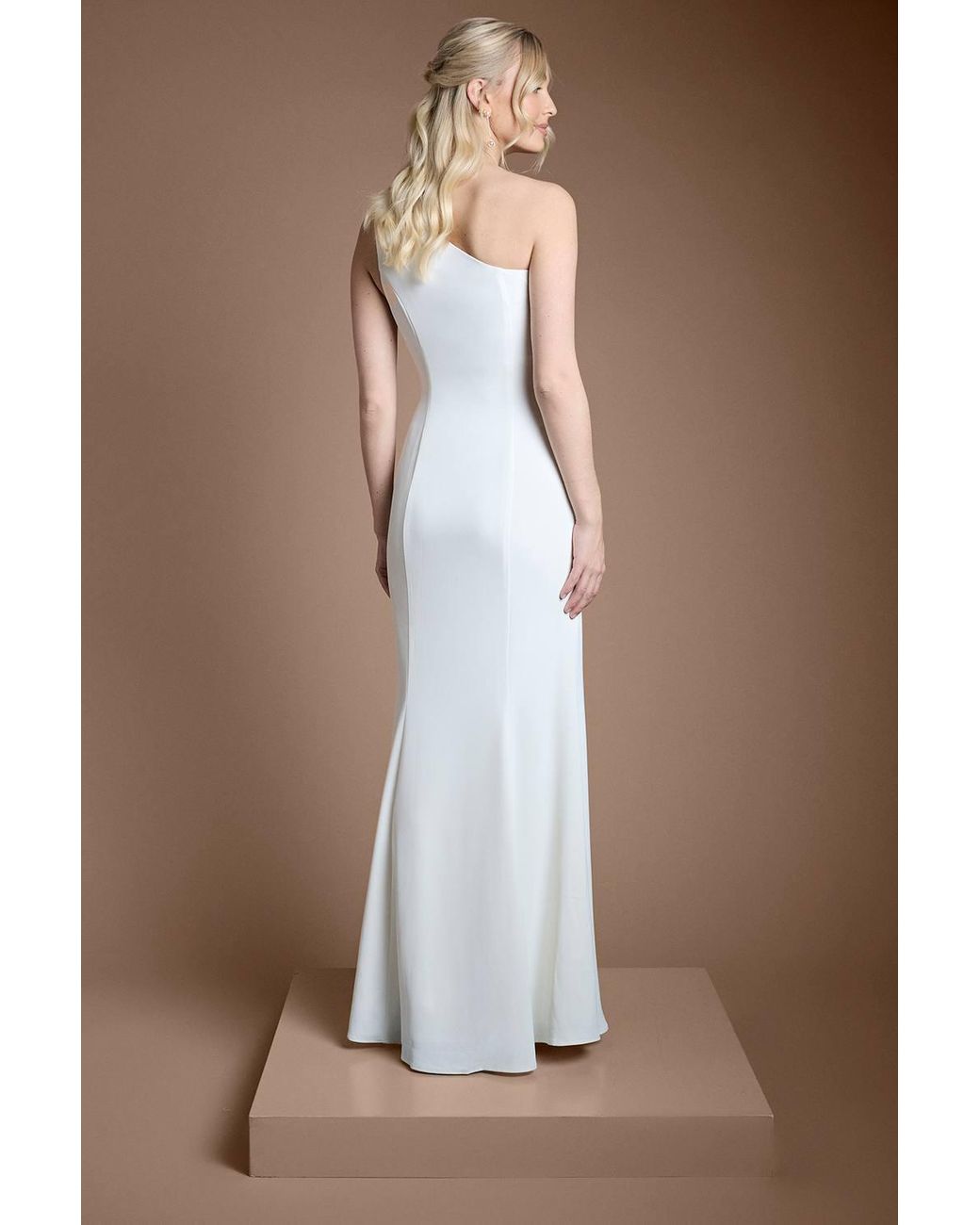 Oasis Brown One Shoulder Wedding Dress
