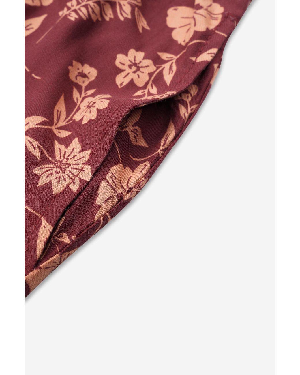 Enorsia Red Summer Flower Linen Midi Skirt