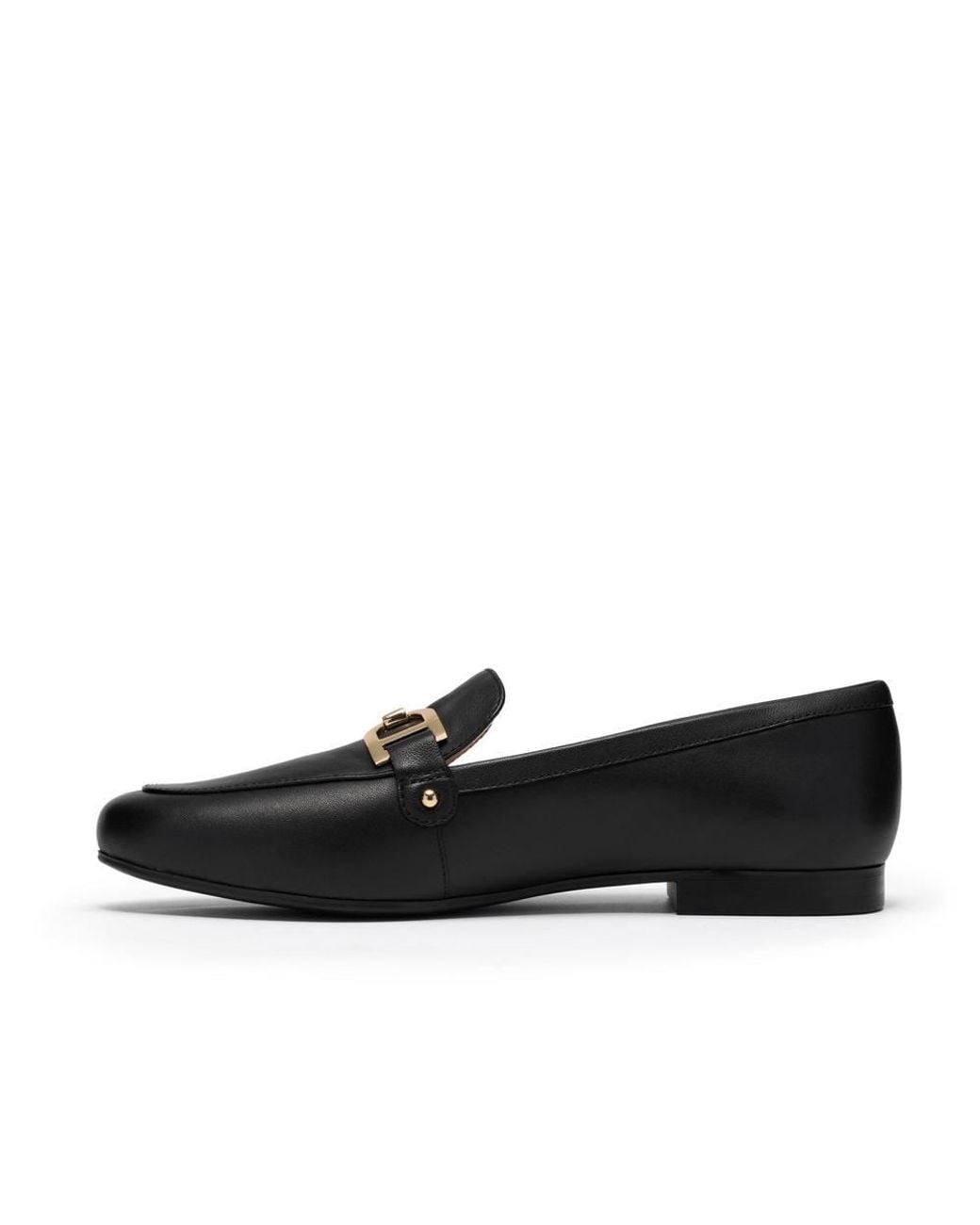 Clarks Black Tamna Trim Leather Loafers, Slip Ons