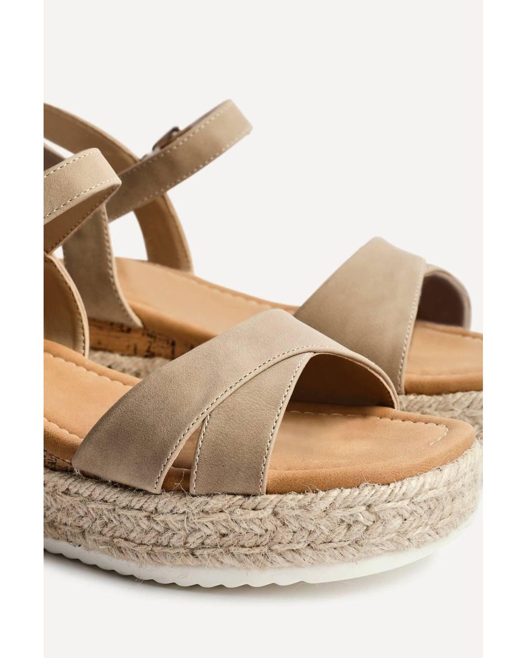 Linzi Gray Sarelli Wide Fit Flatform Sandals