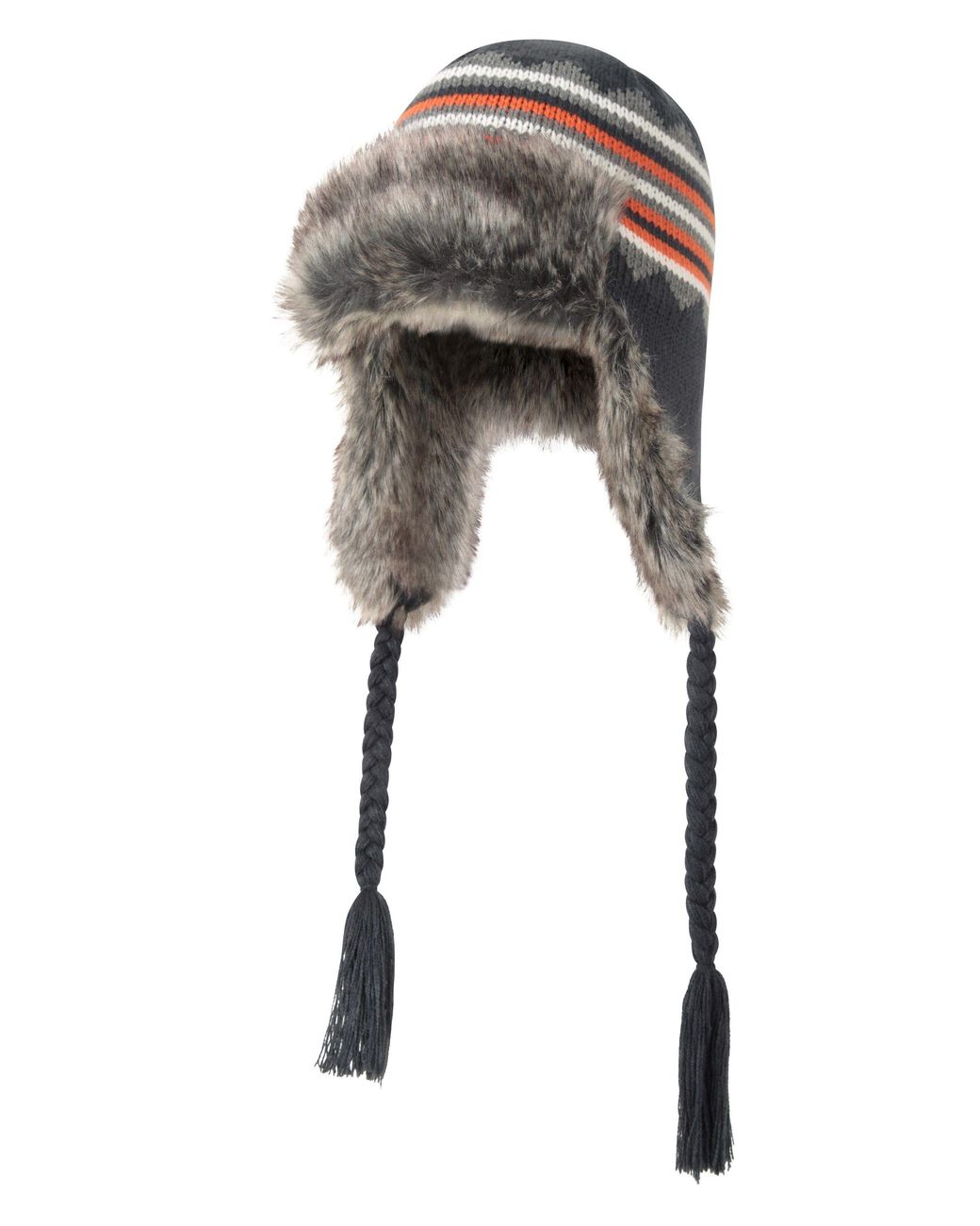 Mountain Warehouse Black 'St Anton' Warm & Cosy Fur Lining Knitted Comfortable Trapper Hat for men