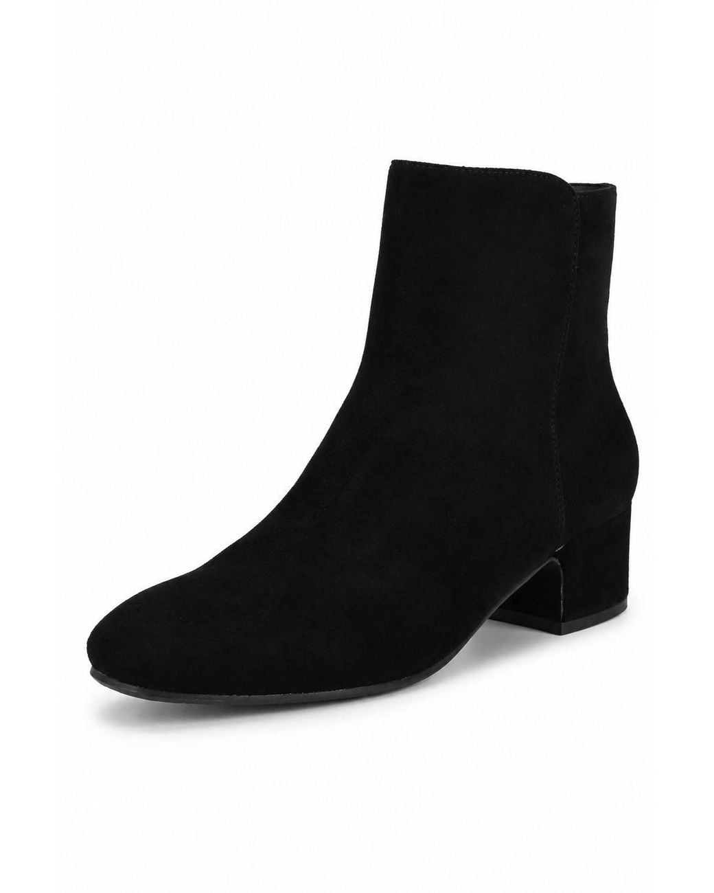 Spot on Natural Classic Ankle Boots With Mid Block Heel