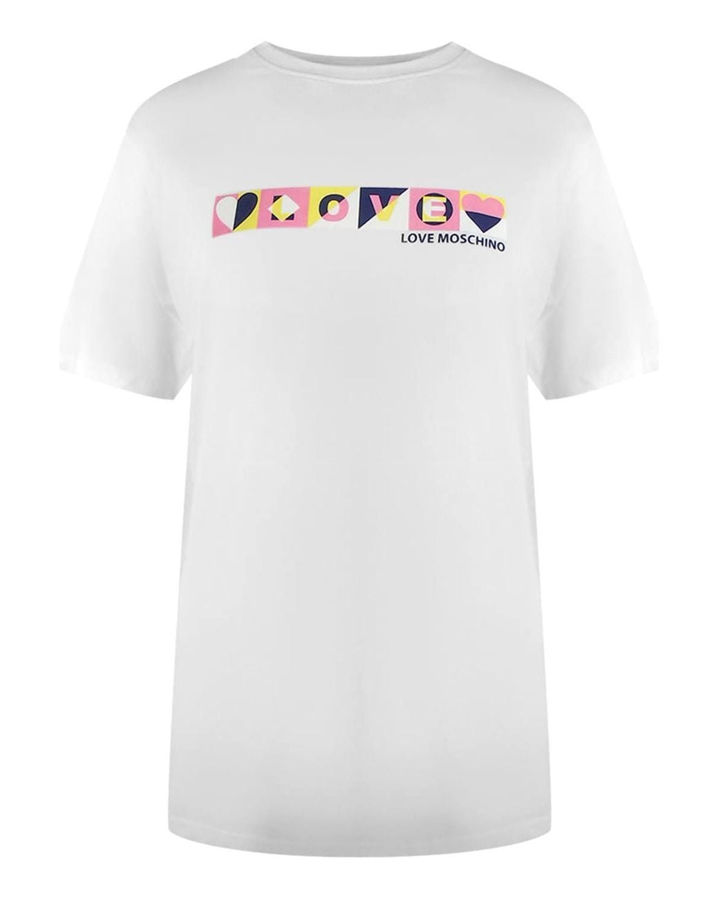 Love Moschino White Short Sleeve Round T-Shirt