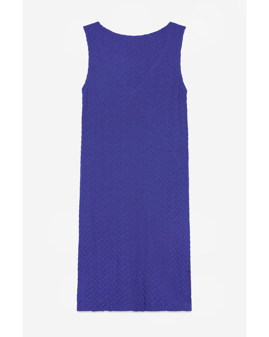 Enorsia Blue Sleeveless Button Detail Mini Dress