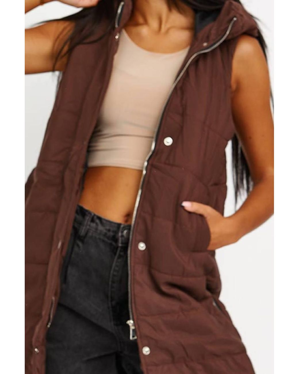 Stylewise Brown Padded Zip-Up