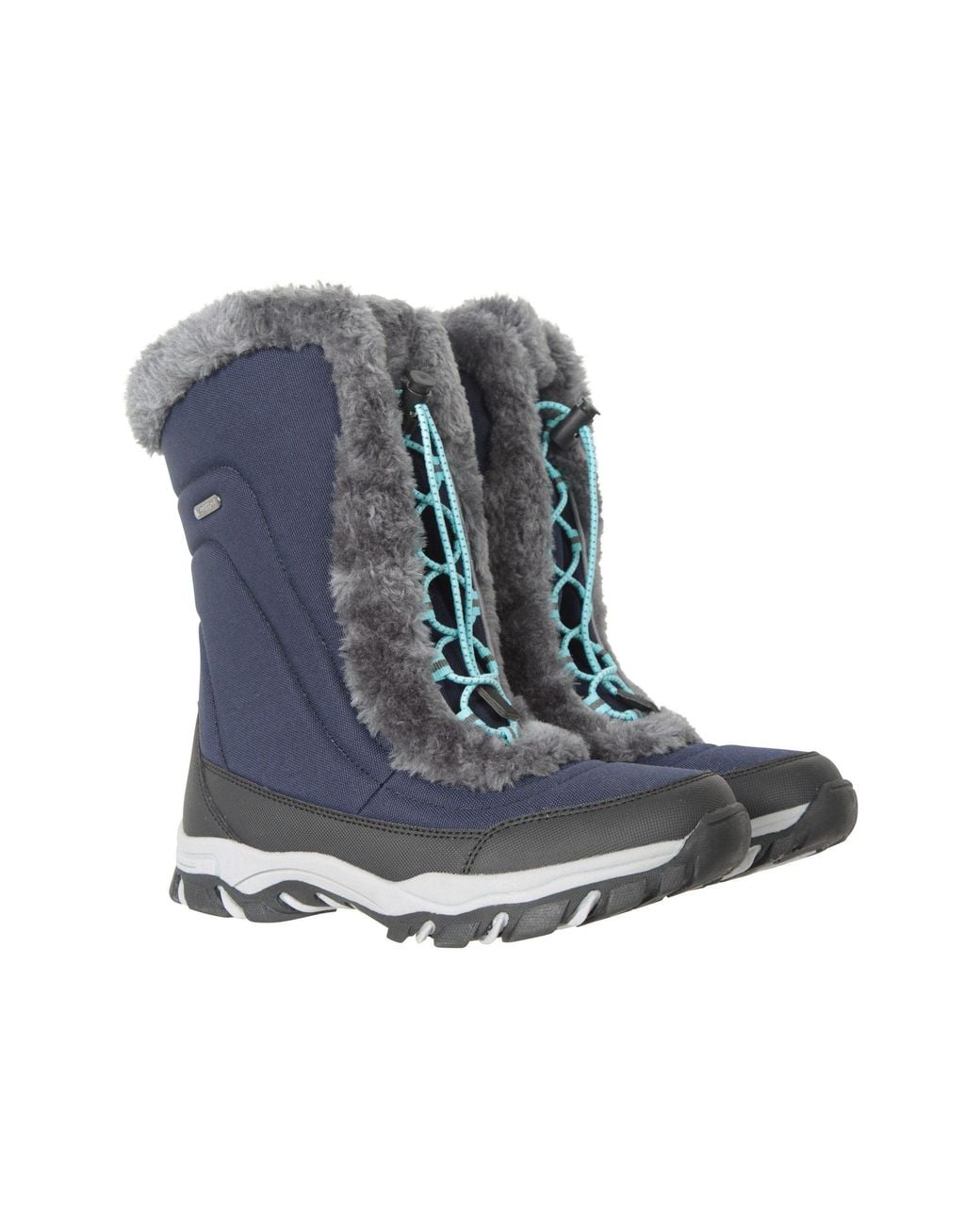 Mountain Warehouse Blue 'Ohio' Waterproof Lightweight Non Slip Grip Lace Up Winter Snow Boots